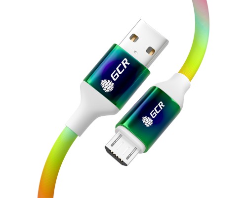 Кабель 3A 0.9m MicroUSB быстрая зарядка, GRADIENT, 28/22 AWG, GCR-52228