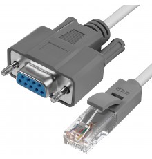 Адаптер-переходник Greenconnect 1.0m серый, DB9 RS-232 / RJ45 9F/8P8C, 30AWG, GCR-DB9LNC-1.0m                                                                                                                                                             