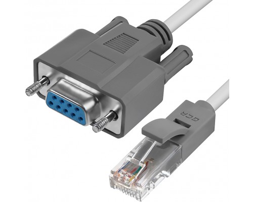 Адаптер-переходник Greenconnect 1.0m серый, DB9 RS-232 / RJ45 9F/8P8C, 30AWG, GCR-DB9LNC-1.0m