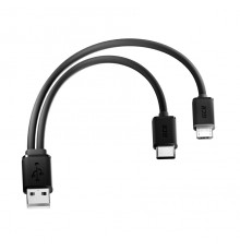 Кабель Greenconnect  0.15m USB 2.0, AM + microB 5pin/CM, Y-образный, черный, 28/28 AWG, GCR-51650                                                                                                                                                         