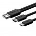 Кабель Greenconnect  0.15m USB 2.0, AM + microB 5pin/CM, Y-образный, черный, 28/28 AWG, GCR-51650