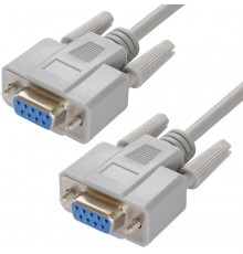 Кабель Greenconnect  15.m 0-модемный COM линковочный, DB9/DB9  9F/9F, серый, 30 AWG, GCR-DB901-15m                                                                                                                                                        