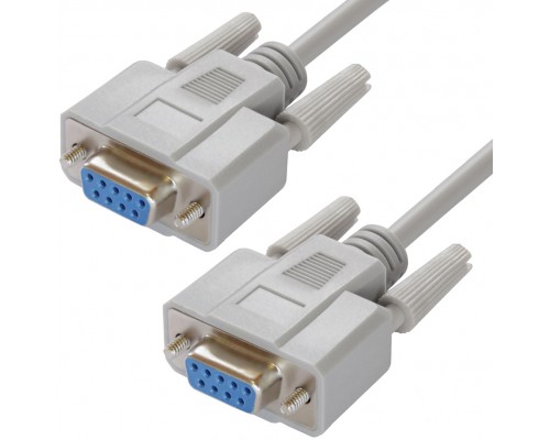 Кабель Greenconnect  15.m 0-модемный COM линковочный, DB9/DB9  9F/9F, серый, 30 AWG, GCR-DB901-15m