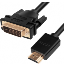 Кабель Greenconnect  HDMI-DVI 3.0m черный, OD7.3mm, 28/28 AWG, позолоченные контакты, 19pin AM / 24+1M AM double link, GCR-HD2DVI1-3.0m, тройной экран                                                                                                    