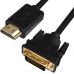 Кабель Greenconnect  HDMI-DVI 3.0m черный, OD7.3mm, 28/28 AWG, позолоченные контакты, 19pin AM / 24+1M AM double link, GCR-HD2DVI1-3.0m, тройной экран