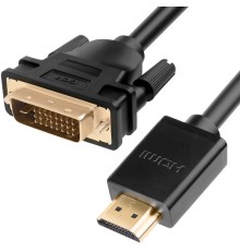 Кабель Greenconnect  HDMI-DVI 20.0m черный, OD7.3mm, 28/28 AWG, позолоченные контакты, 19pin AM / 24+1M AM double link, GCR-HD2DVI1-20.0m, тройной экран                                                                                                  