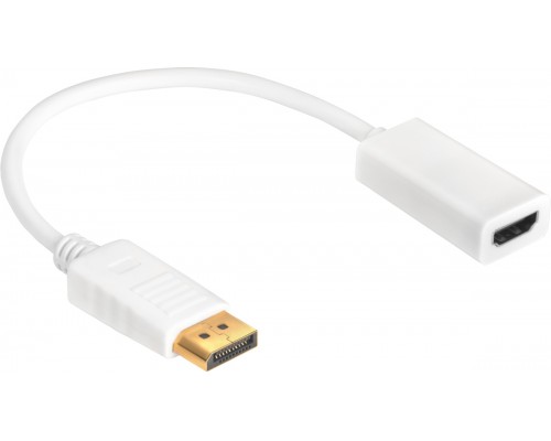 Переходник Greenconnect 0.10m Active DisplayPort/HDMI v1.2/v1.4 20M/19F белый GCR-ADP2MHDW