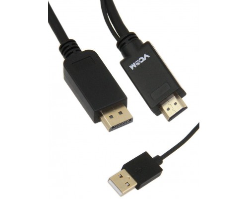 Кабель-переходник HDMI(M) +USB---> DP(M)  4K*30Hz 1.8M, VCOM [CG599C-1.8M)