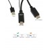 Кабель-переходник HDMI(M) +USB---> DP(M)  4K*30Hz 1.8M, VCOM [CG599C-1.8M)