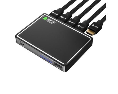 Разветвитель HDMI 2.0, 1x4 Greenline, 4K 60Hz / 1080p 120Hz 4:4:4, USB Charge, GL-vA08