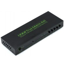 Матричный переключатель HDMI 4 x 2  Greenline, 4Kx2K, 3.5 mini jack, 5.1 RCA, GL-v402                                                                                                                                                                     