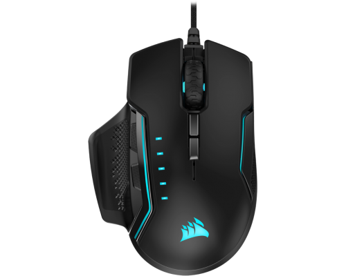 Игровая мышь Corsair Gaming™ GLAIVE RGB PRO, Comfort FPS/MOBA Gaming Mouse with Interchangeable Grips, Aluminum, Backlit RGB LED, 18000 DPI, Optical (EU version)