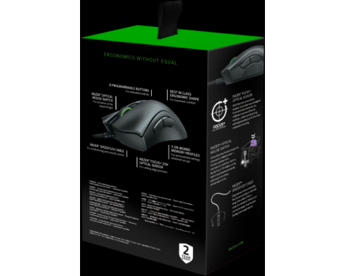 Мышь Razer DeathAdder V2 - Ergonomic Wired Gaming Mouse - FRML Packaging 8btn