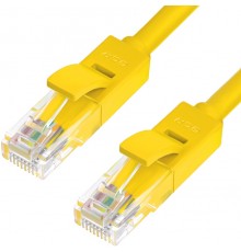 Патчкорд Greenconnect  прямой 20.0m, UTP кат.5e, желтый, позолоченные контакты, 24 AWG, литой, GCR-LNC02-20.0m, ethernet high speed 1 Гбит/с, RJ45, T568B                                                                                                 
