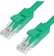 Патчкорд Greenconnect  прямой, малодымный LSZH 5.0m UTP кат.6, зеленый, 24 AWG, литой, ethernet high speed, RJ45, T568B, GCR-50730                                                                                                                        