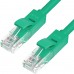 Патчкорд Greenconnect  прямой, малодымный LSZH 5.0m UTP кат.6, зеленый, 24 AWG, литой, ethernet high speed, RJ45, T568B, GCR-50730