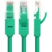 Патчкорд Greenconnect  прямой, малодымный LSZH 5.0m UTP кат.6, зеленый, 24 AWG, литой, ethernet high speed, RJ45, T568B, GCR-50730