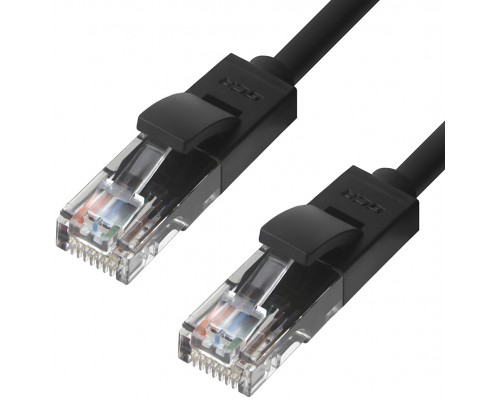 Патчкорд Greenconnect  прямой, малодымный LSZH 5.0m UTP кат.6, черный, 24 AWG, литой, ethernet high speed, RJ45, T568B, GCR-50748