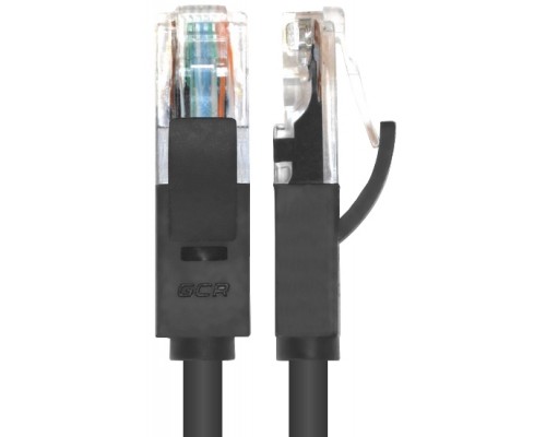 Патчкорд Greenconnect  прямой, малодымный LSZH 5.0m UTP кат.6, черный, 24 AWG, литой, ethernet high speed, RJ45, T568B, GCR-50748