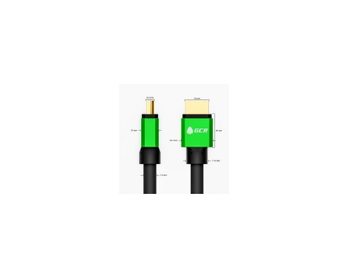 Кабель Greenconnect  1.2m HDMI версия 2.0, HDR 4:2:2, Ultra HD, 4K 60 fps 60Hz/5K*30Hz, 3D, AUDIO, 18.0 Гбит/с, 28/28 AWG, OD7.3mm, тройной экран, нейлон, AL корпус зеленый, ферритовые кольца, GCR-51005