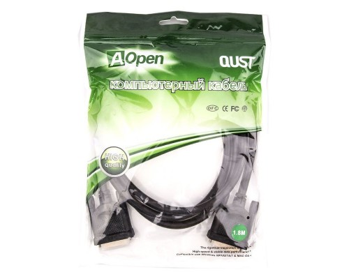 Кабель DVI (24+1) M/M  1.8m, 2 фильтра Aopen/Qust ACG442GD-1.8M