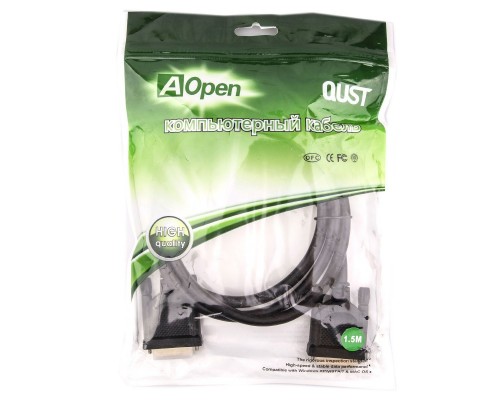 Кабель DVI (24+1) M/M  1.5m, 2 фильтра Aopen/Qust ACG442GD-1.5M