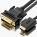 Кабель Greenconnect  HDMI-DVI 0.3m черный, OD7.3mm, 28/28 AWG, позолоченные контакты, 19pin AM / 24+1M AM Dual Link, GCR-HD2DVI1-0.3m, тройной экран