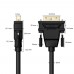 Кабель Greenconnect  HDMI-DVI 0.3m черный, OD7.3mm, 28/28 AWG, позолоченные контакты, 19pin AM / 24+1M AM Dual Link, GCR-HD2DVI1-0.3m, тройной экран