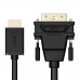 Кабель Greenconnect  HDMI-DVI 0.3m черный, OD7.3mm, 28/28 AWG, позолоченные контакты, 19pin AM / 24+1M AM Dual Link, GCR-HD2DVI1-0.3m, тройной экран