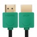 Кабель Greenconnect  SLIM 0.3m HDMI 2.0, зеленые коннекторы Slim, OD3.8mm, HDR 4:2:2, Ultra HD, 4K 60 fps 60Hz, 3D, AUDIO, 18.0 Гбит/с, 32/32 AWG, GCR-51578