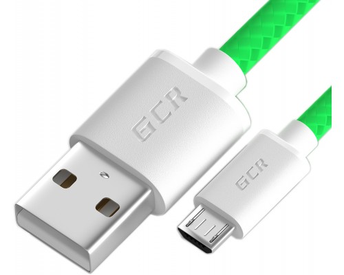 Кабель Greenconnect  3A 1.5m MicroUSB, для быстрой зарядки, зеленый нейлон, 28/22 AWG, GCR-51691