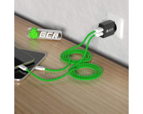 Кабель Greenconnect  3A 1.5m MicroUSB, для быстрой зарядки, зеленый нейлон, 28/22 AWG, GCR-51691