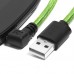 Кабель Greenconnect  micro USB 2.0  1.0m угловой, зеленый нейлон, черные коннекторы, ультрагибкий, 28/28 AWG, AM / microB 5pin GCR-UA12AMCB6-BB2S-1.0m, экран, армированный, морозостойкий