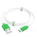 Кабель GCR QC  0.5m, TypeC, быстрая зарядка, белый TPE, зеленые коннекторы, 28/22 AWG, GCR-52718