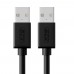 Кабель Greenconnect  3.0m USB 2.0, AM/AM, черный, 28/28 AWG, экран, армированный, морозостойкий, GCR-UM2M-BB2S-3.0m