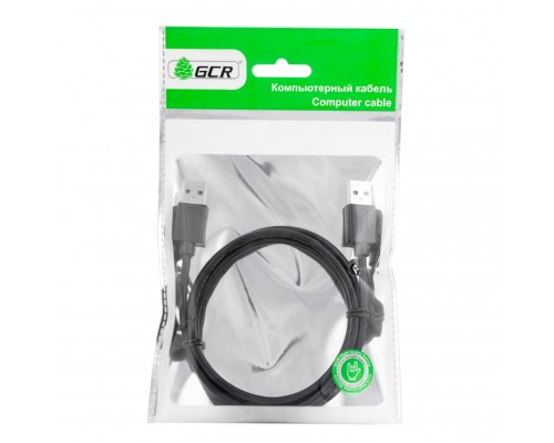 Кабель Greenconnect  3.0m USB 2.0, AM/AM, черный, 28/28 AWG, экран, армированный, морозостойкий, GCR-UM2M-BB2S-3.0m