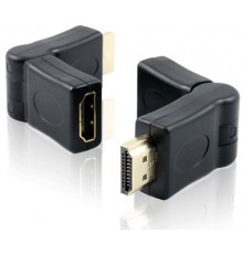 Адаптер переходник HDMI-HDMI Greenconnect GC- CV308 HDMI Тип А 19M AM / Тип А 19F AF 180 град, золотой разъем, пакет                                                                                                                                      