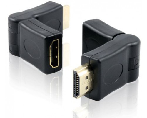 Адаптер переходник HDMI-HDMI Greenconnect GC- CV308 HDMI Тип А 19M AM / Тип А 19F AF 180 град, золотой разъем, пакет