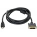 Кабель HDMI to DVI-D Dual Link (19M -25M) 2м, 2 фильтра, CU,Telecom  (CG481F-2M)