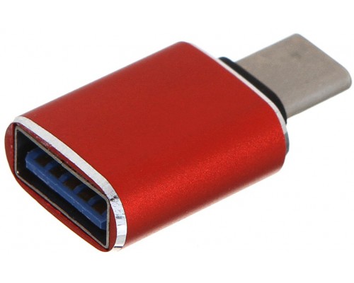 Переходник GCR  USB Type C на USB 3.0, M/AF, красный, GCR-52298