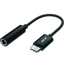 Переходник GCR  USB Type C > 3.5mm mini jack, гибкий, черный, GCR-UC2AUXF                                                                                                                                                                                 