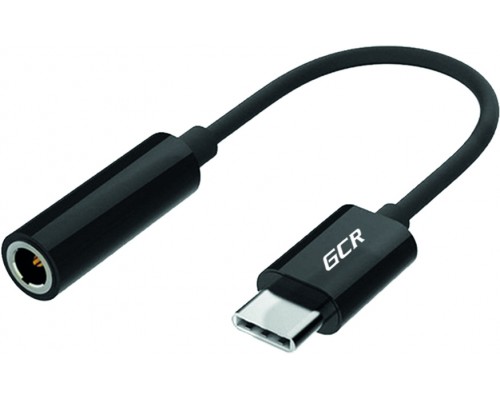 Переходник GCR  USB Type C > 3.5mm mini jack, гибкий, черный, GCR-UC2AUXF