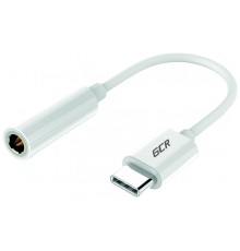 Переходник GCR  USB Type C > 3.5mm mini jack, гибкий, белый, GCR-UC2AUXF                                                                                                                                                                                  