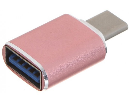 Переходник GCR  USB Type C на USB 3.0, M/AF, розовый, GCR-52300