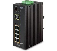 Коммутатор PLANET IP30 L2+ SNMP Manageable 8-Port Gigabit POE(Af) Switch + 2-Port Gigabit SFP Industrial Switch (-40 to 75 C), ERPS Ring Supported, 1588                                                                                                  