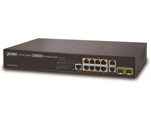 Коммутатор PLANET IPv6 L2+/L4 Managed 24-Port 802.3at PoE+ Gigabit Ethernet Switch + 4-Port Shared SFP (440W)