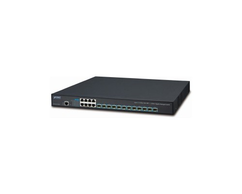 Коммутатор Layer 3 12-Port 10G SFP+ + 8-Port 10/100/1000T Stackable Managed Switch with Dual 100~240V AC Redundant Power