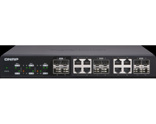 Коммутатор QNAP QSW-1208-8C 10GbE switch 12 ports (4x10G SFP+ ports +  8x10G combo ports (RJ-45 10GbE and 10G SFP+))