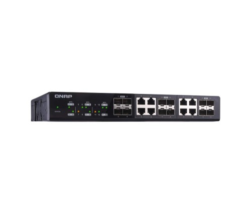 Коммутатор QNAP QSW-1208-8C 10GbE switch 12 ports (4x10G SFP+ ports +  8x10G combo ports (RJ-45 10GbE and 10G SFP+))
