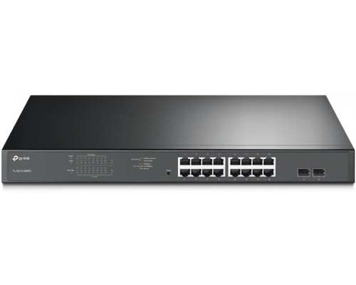 Коммутатор 18-port Gigabit PoE Smart switch, 16 RJ45 PoE ports 10/100/1000Mbps, 2 Gb combo SFP slots, PoE budget 250W